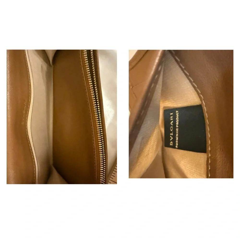 Bvlgari Brown Leather Continental Wallet with Gold Logo – Vintage Condition